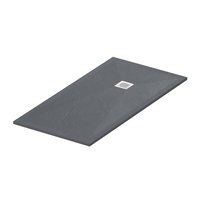 Cadita de dus, composit, Balneo, 80x100x2,5 cm gri inchis Suprafata antiderapanta si antibacteriana, cu prag scazut, poate fi taiata la dimensiune, durabila, fabricata din material ecologic, include gratar dus