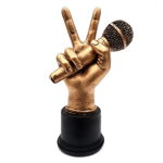 Ornament in forma de mana cu microfon, aratand semnul victoriei, Bronz, 620E, OEM