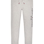 Tommy Hilfiger, Pantaloni sport cu logo, Gri melange