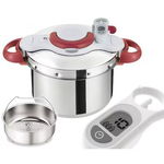 Oală sub presiune TEFAL P4620733 Clipso Minut Perfect, 6L, Inox, TEFAL