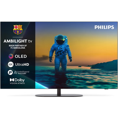 Televizor Smart 139 cm 55" 4K OLED Philips AMBILIGHT 55OLED820 Google UltraHD 144Hz Clasa G Model 2025