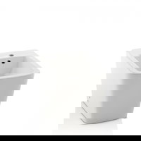 Bideu montat pe podea SQUARE, Ceramica, Alb, 56x36x40 cm