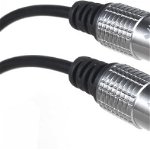 Cablu audio optic, 1 m, Maclean MCTV-451, Toslink T-T, negru-argintiu, Maclean