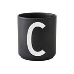 Cana Design Letters Personal Porcelain Cup Litera C Negru 325ml