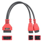 Cablu Adaptor De Diagnosticare Techstar® OBD2 Cu 12 Pini La 8 Pini Pentru Chrysler, Negru/Rosu