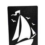 Suport de carte Barca, Otel, 180 x 110 mm, Negru