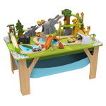 Circuit din lemn cu masinute si masa de joaca incluse Aventura Safari, KidKraft
