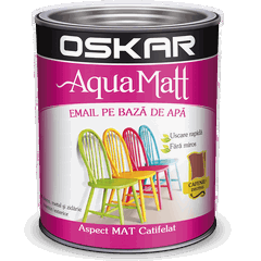 Email pe baza de apa Oskar Aqua Matt, pentru lemn si metal, cafeniu distins, aspect mat, 0.6 L