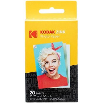 Hartie Foto Kodak ZINK 2x3 inch, Pachet 20 buc, pentru Kodak Printomatic
