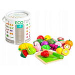 Set fructe din lemn Ecotoys 20 buc