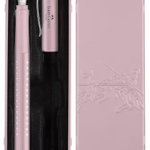 Stilou Faber-Castell Sparkle, penita M, set cadou, rose metalic