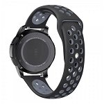 Curea Ceas Upzz Tech Softband Compatibila Cu Samsung Galaxy Watch 46mm , Silicon ,negru-gri