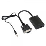 Convertor adaptor VGA tata la Hdmi mama cu audio si cablu micro usb negru, Compatibil