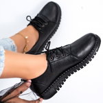 Pantofi Casual, culoare Negru, material Piele ecologica - cod: P11542, Gloss