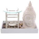 Buddha decorativ din ceramica, ornament si arzator de ulei cu tava de pietris, AMAZING ART-GIFT SHOP