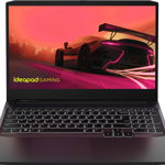 Laptop Lenovo Gaming 15.6'' IdeaPad 3 15ACH6, FHD IPS, Procesor AMD Ryzen™ 5 5600H (16M Cache, up to 4.2 GHz), 8GB DDR4, 512GB SSD, GeForce GTX 1650 4GB, No OS, Shadow Black, 2Yr, Lenovo