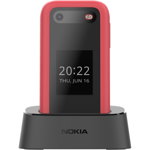 Nokia Telefon mobil Nokia 2660 Flip + Stand, Dual SIM, 4G, Rosu, Nokia