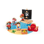 Set de joacă din lemn cu 7 figurine - Viață de pirat, edituradiana.ro