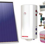 Pachet sistem solar presurizat, 2 x Panou Plan Sunsystem Select PK SL CL NL 2.15 m², Boiler termoelectric Eldom FV20060S21 doua serpentine, 3000 W, 200 l, grup pompare, controller, vas expansiune, antigel, aerisitor 1/2, Sunsystem