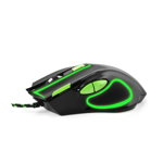 Mouse gaming, optic 2400 DPI, USB, cu fir, 7 butoane, iluminare verde, Esperanza, Esperanza