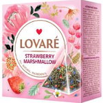 STRAWBERRY MARSHMALLOW - Amestec de ceai verde, capsuni si petale de albastrele, Lovare