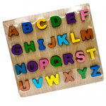 Puzzle lemn multicolor litere mari, 