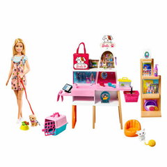 Set papusa BARBIE Magazin accesorii animalute MTGRG90, 3 ani+, multicolor