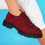 Pantofi Casual, culoare Visiniu, material Piele Ecologica Intoarsa - cod: P9417, L♥T