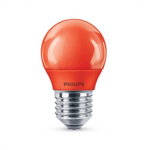 Bec LED COLORED RED P45, E27, 3.1W (25W), lumina rosie, Philips