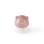 Perie pentru spalat vase, din plastic, Joie Piggy Roz