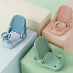 Scaunel de baie pentru copii, Little Mom, design pliabil, ergonomic, cu volan de sustinere, spatar ajustabil in 3 unghiuri diferite, fixare cu ventuze, dimensiune 38 x 28.5 x 30.8cm, Green Car, Little Mom