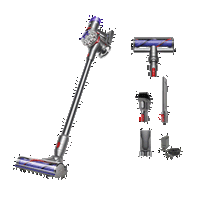 Aspirator vertical fara fir Dyson V8 2023 446969-01, 425 W, 21.6 V, capacitate colectare 0.54 l, autonomie 40 minute, gri