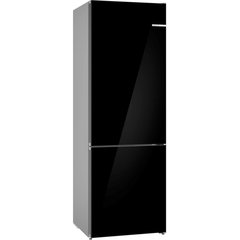 Aparate Frigorifice Bosch Combina frigorifica KGN49LBCF, 440 l, NoFrost, PerfectFit, Raft sticle, Super freezing/cooling, VitaFresh, Multi Airflow, Iluminare LED, Clasa C, H 203 cm, Sticla neagra