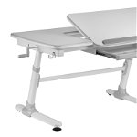 Masa de birou ergonomica, din plastic si metal, pentru copii Comfortline Alb / Gri, L119xl73xH56-80 cm