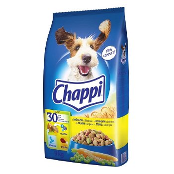 CHAPPI Pasăre și Legume, hrană uscată câini, 13.5kg, Chappi