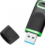 Stick de memorie KEXIN, USB 3.0, negru/verde, 64 GB
