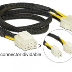 Delock Extension Cable Power 8 pin EPS male (2 x 4 pin) > 8 pin female 44 cm