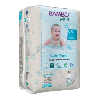 Scutece chilotel de inot Bambo Nature, Small, 7-12 kg, 12 buc