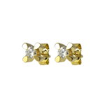 Cercei solitaire Thia Diamond din aur galben 585 si diamante de 0.18 carate, 