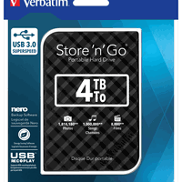 HDD extern Verbatim Store n Go 4TB 2.5 3.0 Negru, Verbatim