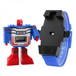 Ceas Skmei 1095 pentru copii transformers cartoon detasabil cu data si calendar complet albastru, Skmei