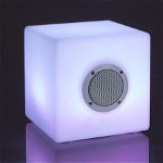 Lampa LED cu difuzor Bluetooth, Bizzotto Cube, 7 culori, cablu USB + telecomanda, 20x20x20 cm, Bizzotto