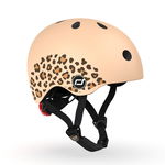 Casca de protectie pentru copii, sistem de reglare magnetic cu led, XXS-S, 45-51 cm, 1 an+, Leopard, Scoot Ride, Scoot and Ride