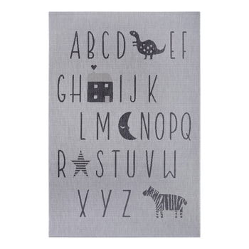 Covor pentru copii Ragami Letters, 160x230 cm, gri, Ragami