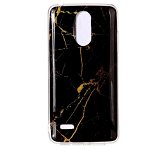Husa de protectie, Marble Case, LG K8 (2018), Negru/Auriu, OEM