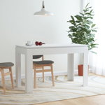 vidaXL Masă de bucătărie, alb, 120x60x76 cm, lemn prelucrat, vidaXL
