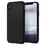 Husa Premium Spigen Thin Fit 360 iPhone Xs Max Cu Folie Sticla Black, Spigen