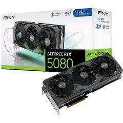 PNY Placa video PNY GeForce RTX 5080, Overclocked, Triple Fan, NVIDIA 16 GB, GDDR7, DLSS 4, PNY