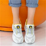 Pantofi Sport Dama cu Platforma SZ231 White-Yellow | Mei, Mei