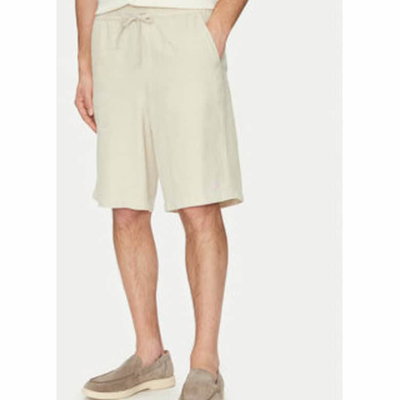 Pantaloni scurti din amestec de in - grej, GUESS